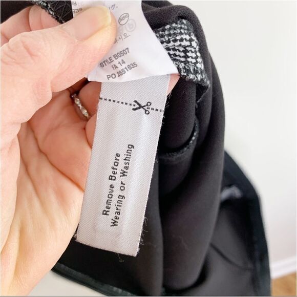 J. Crew Plaza‎ Women’s Skirt Black White Glen Plaid Flared Sz 2 New - Picture 11 of 12